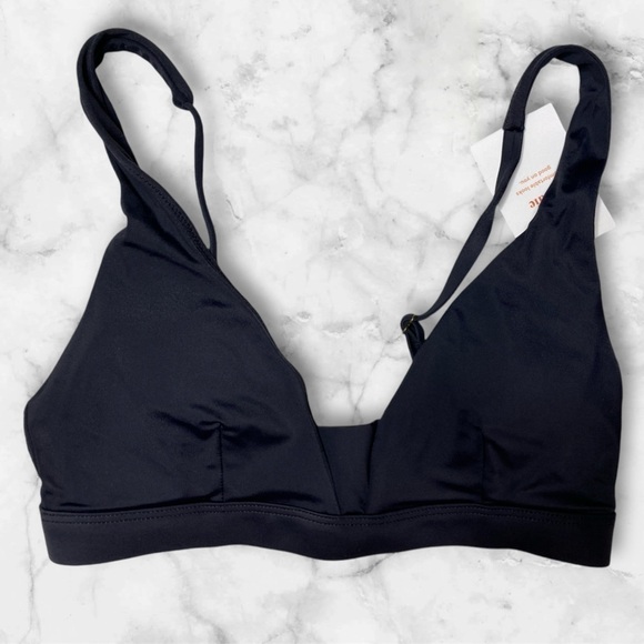 NWT Andie Swim The Tahiti Bikini Top UPF 50+ Sun Protection Black Women Size XS - Picture 3 of 7